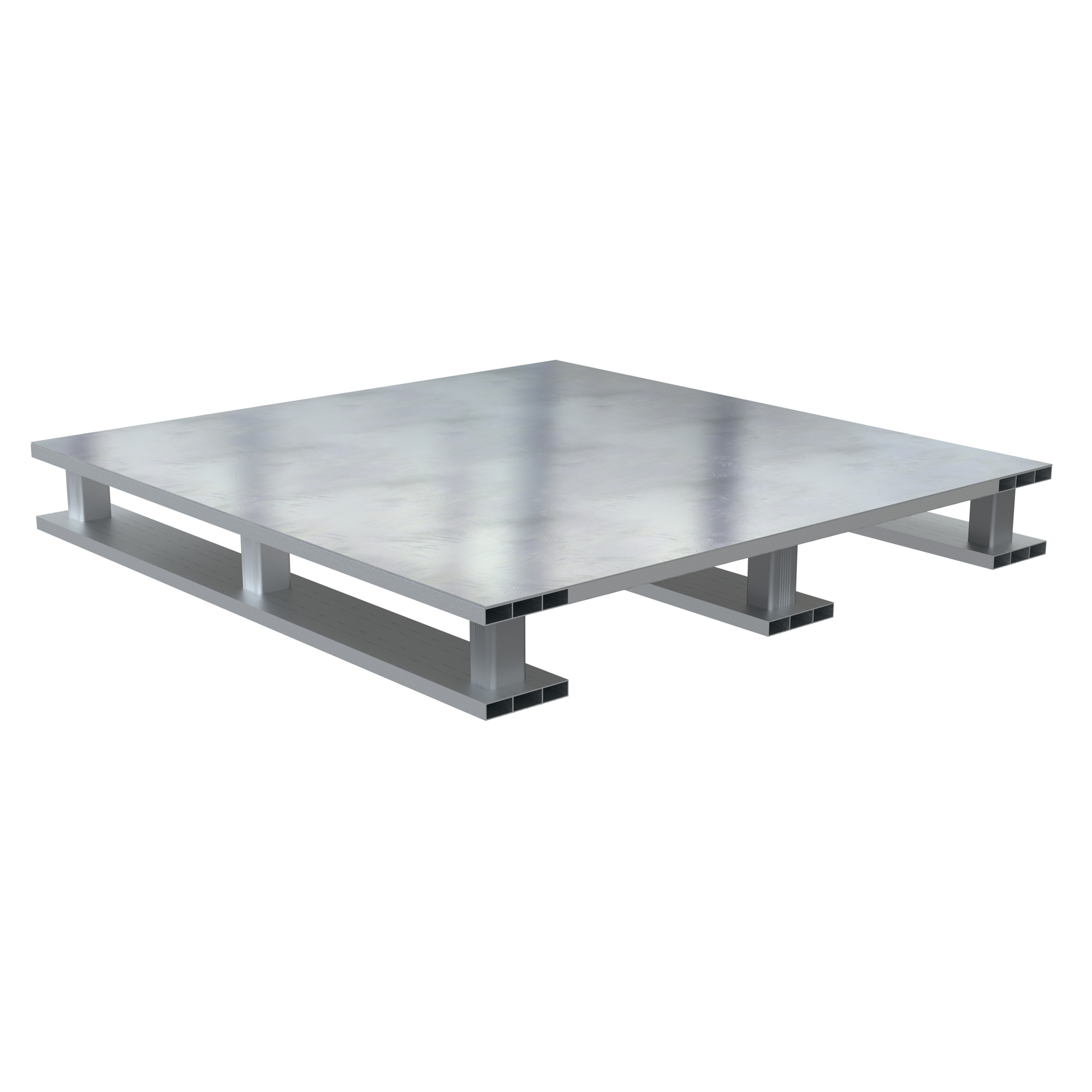 Vestil Aluminum Half Pallet - 24in. x 24in. x 5.063in., Solid Top, Skid Bottom, Model# AP-ST-2424-SB